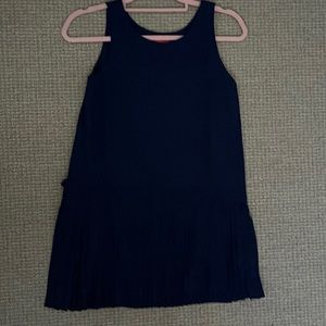 Aqua navy blue dress with ruffles at bottom